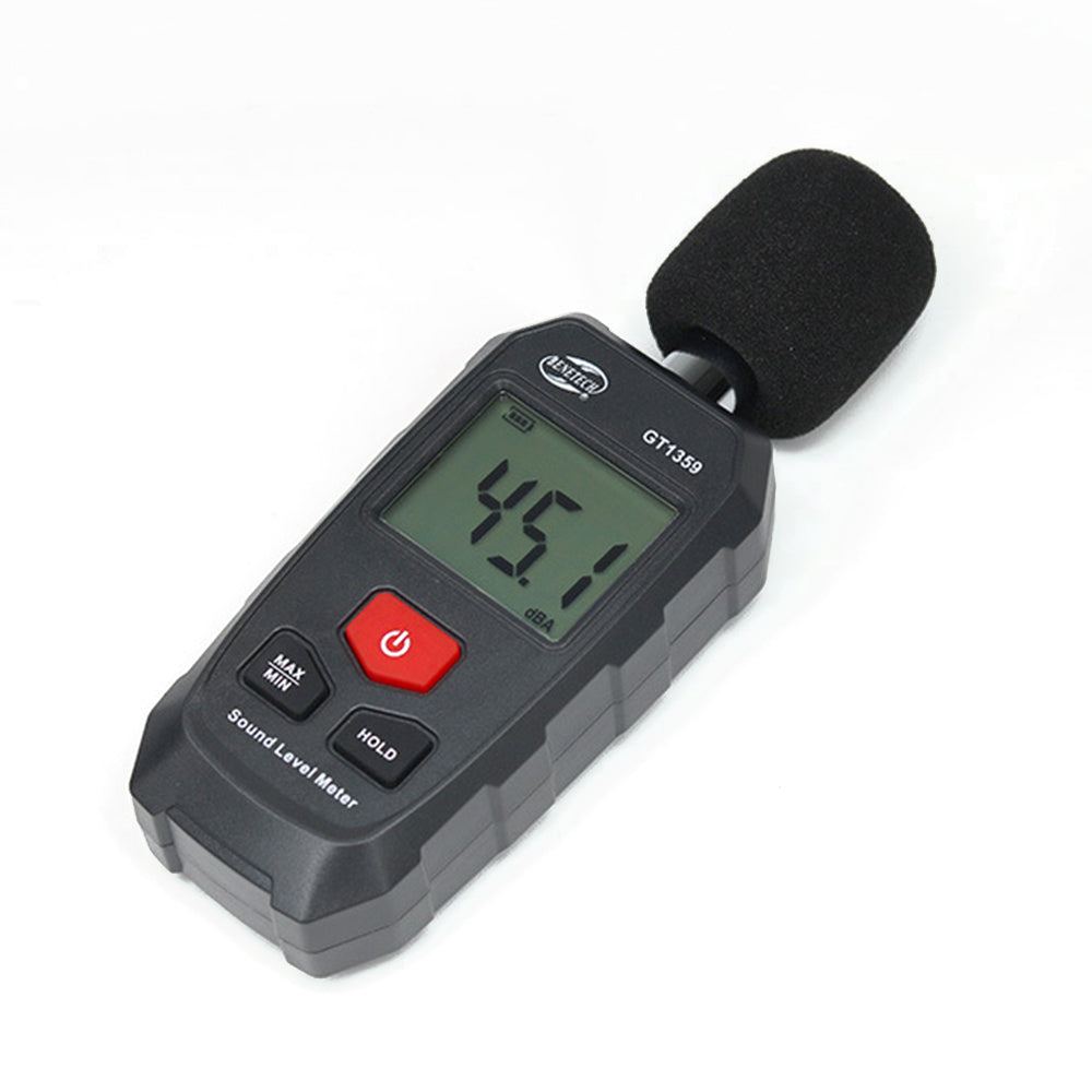 Benetech GT1359 Digital Sound Level Meter Decibel Tester (30~130dB) with Backlit LCD Display for Noise & Volume Monitoring, Industrial, Automotive, Road Highway, Testers & Measuring Tools