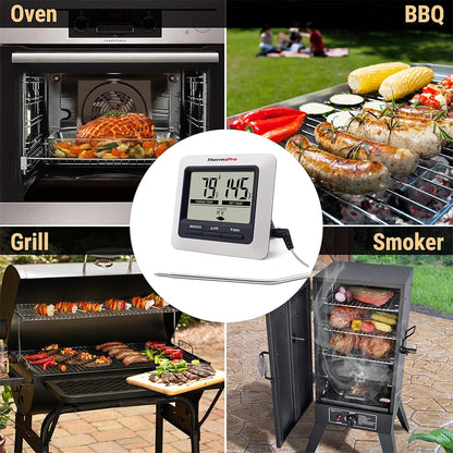 ThermoPro TP04 Digital Oven Meat Thermometer w/ Preset & Custom Temperature, 6.5” Probe & 40” Cable