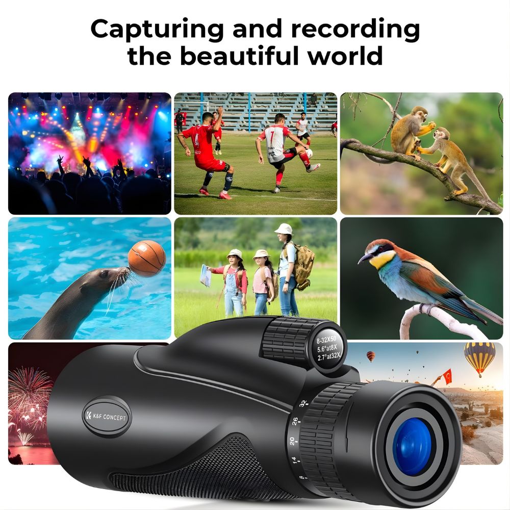 K&F Concept 8x32 50mm Zoom Monocular Smartphone Camera Telescope | KF33-083V1