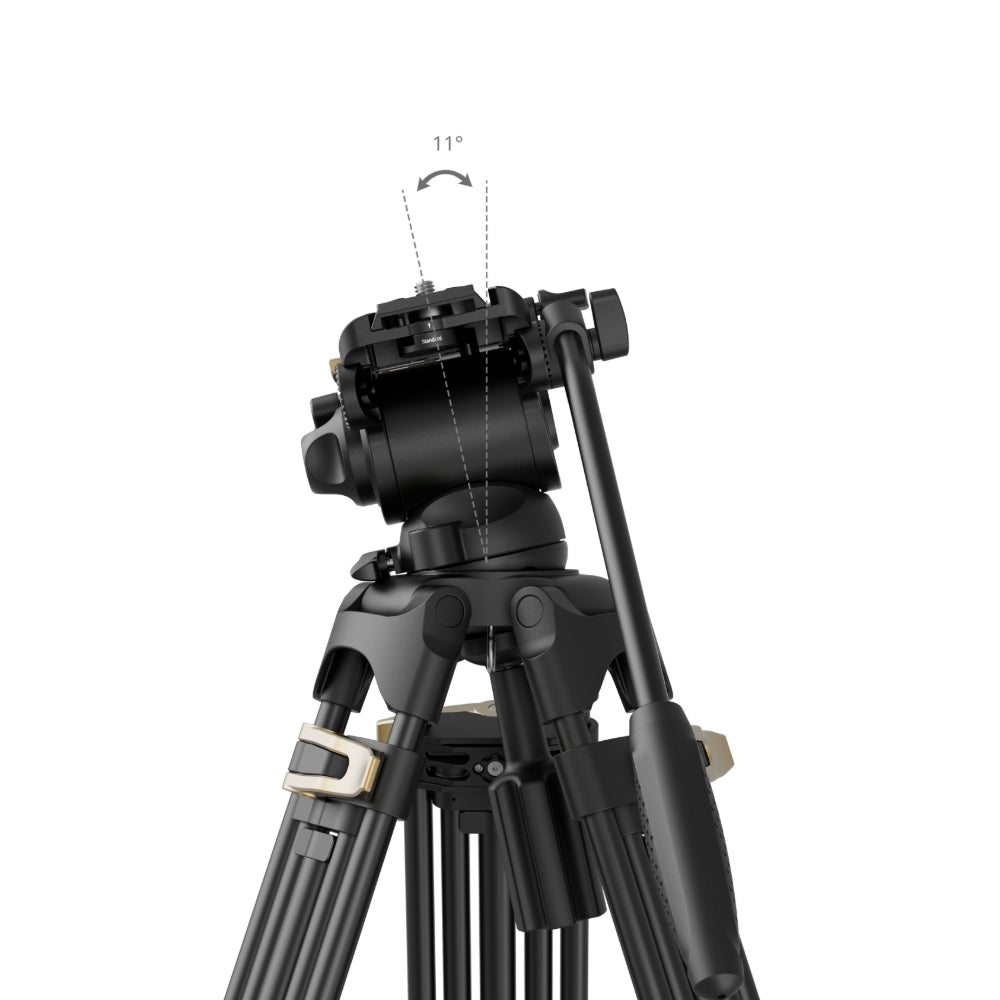 SmallRig AD-01S Heavy-Duty Fluid Tripod Kit Set Bundle with 75mm Half-Ball Head 360° Rotation, 6kgs Maximum Load Capacity, 33.9 to 73.2" Height Adjustment & 35" Folded Length for Photography, Filmmaking, Vlogging & Live Recording