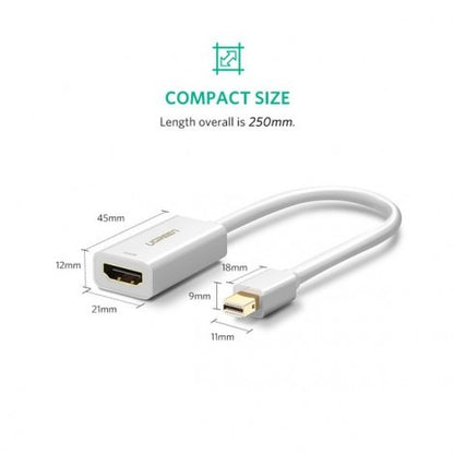 [CLEARANCE] UGREEN 4K 30Hz Mini DisplayPort to HDMI Female Adapter 3Gbps DP Converter for Laptop, PC, TV (0.25M) | 40361