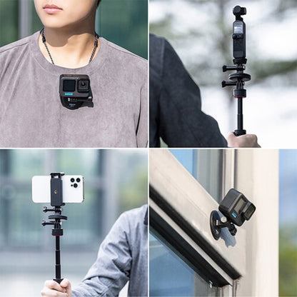 Ulanzi GP-17 Magnetic Chest Mount with Adjustable Neck Lanyard POV Kit for GoPro DJI Insta360 Action Cameras and Smartphones with High Strength Magnet and Sp-On Design for First Person Video Content Creation