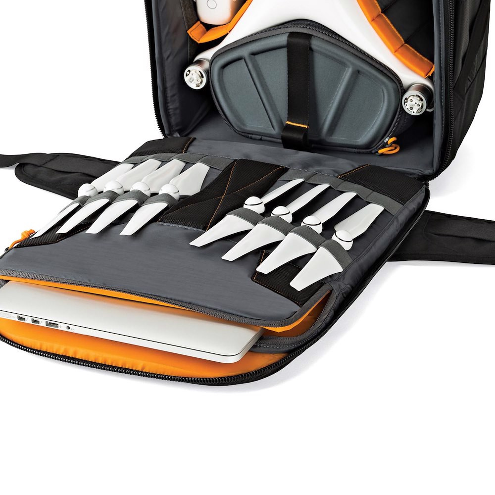 Lowepro DroneGuard BP / PRO 450 Backpack Bag for 3DR Solo, DJI Phantom Series, Quadcopter Drones, Action Camera, Batteries & Accessories Storage Carrying Bag with Up to 15" Tablet / Laptop Compartment