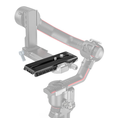 SmallRig Manfrotto-Style QR Quick Release Plate, 1/4"-20 Counterweight Thread, 3 M4 Threads, Measurement Scales and Adjustment Gears, Aluminum & Stainless Steel Construction for DJI RS 4, RS 4 Pro, RS 3, RS 3 Pro, RS 2, RSC 2 / Ronin-S Gimbals 3158B