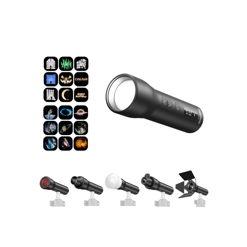 SmallRig RF 05B Portable Zoom LED Video Light 1900K-8000K with 12 FX Lightning Effects & OLED Display