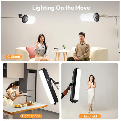 Ulanzi AL60 60W | 120W Bi-Color LED Inflatable Air Tube Light with 2700 - 6500K CCT, Max 6m Light Range, PD3.1 Fast Charging USB Type-C Port and 10 Light Effect Presets for Studio Lighting and Equipment