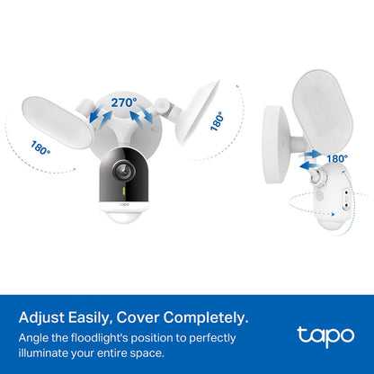 TP-Link Tapo C720 Smart Floodlight Camera 2K QHD Live View with Smart AI Detection, Dimmable 2800 Lumens, 512GB Storage Slot, 2-Way Audio, IP65 Waterproof for Home Security