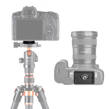 K&F Concept 2-Pack QR Quick Release Aluminum Alloy Mounting Plate with 1/4" Screw and Rubberized Surface for Arca Swiss Camera Tripod Ball Head | KF31-030 KF31-031