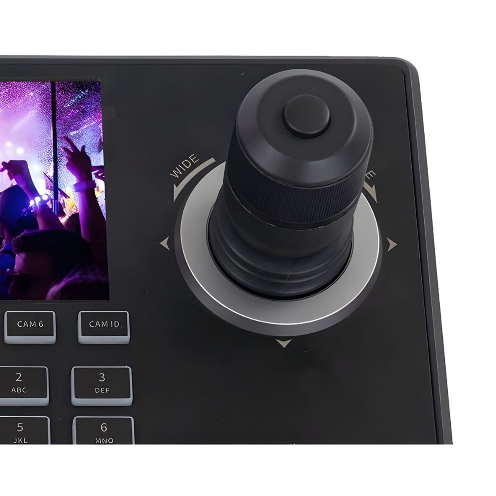 TENVEO TEVO-KB200MAX IP Camera Joystick Controller with 5" LCD Screen, 255 Pan, Tilt & Zoom (PTZ) Function, PoE Powered, 4D Joystick, Multi-Cameras Control Protocols Support