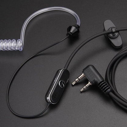 BaoFeng 2 Pin PTT Push-To-Talk Microphone Earpiece Ear Mounted Headset with 3.5mm Ear Stereo Top Pin, 2.5mm Mic Stereo Bottom Pin Ear Radio Compatible with Two-Way Radio