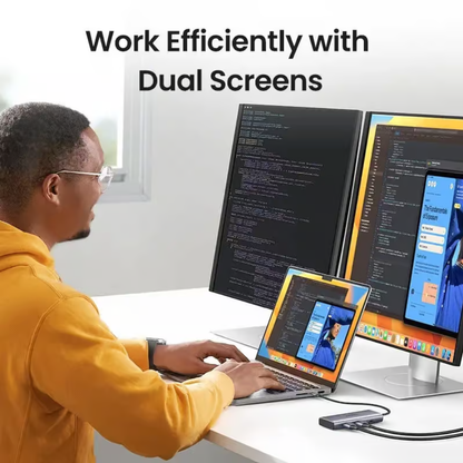 UGREEN 7-in-1 USB-C Hub with Dual HDMI 4K 30Hz, 100W PD, 5Gbps USB-A 3.0 and USB 2.0 Ports | CM498