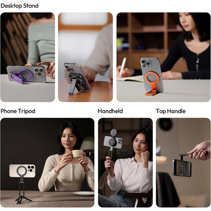 Ulanzi MA60 Foldable MagSafe Smartphone Tripod Stand with Multi-Angle Adjustment, Ultra Slim and Compact Design for iPhone 16/15/14/13/12 Pro Max & Other Compatible Mobile Devices - Ideal for Live Streaming, Vlogging