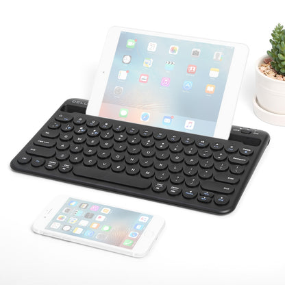 [CLEARANCE] Delux K2213V 1 Zone Universal Wireless Bluetooth Keyboard Rechargeable with Integrated Stand Cradle, 78 Keys, Scissors Keycaps for Windows/ISO/Android