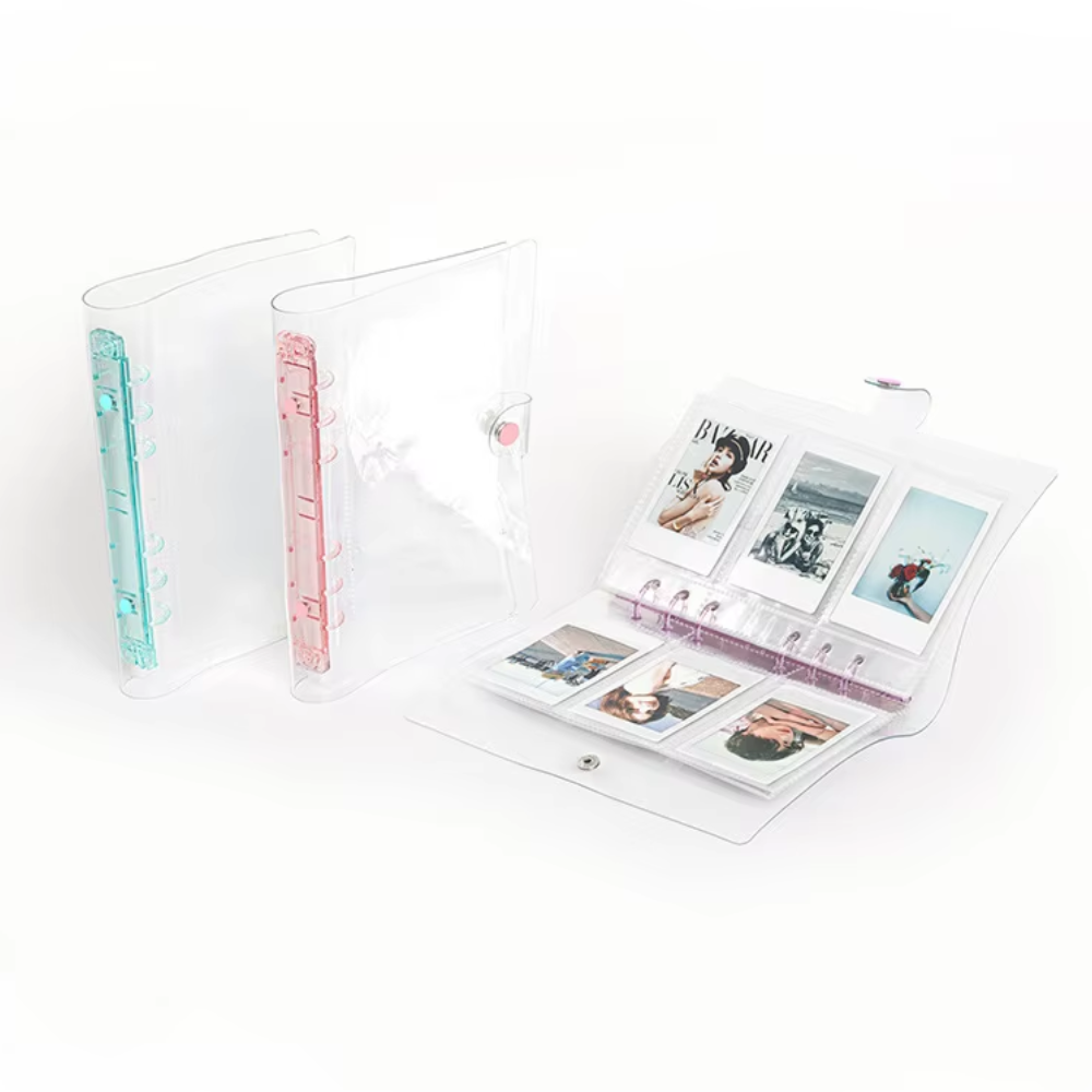 Pikxi 120 Pockets 20 Pages Transparent PVC Photo Album Binder for FUJIFILM Instax Mini Instant Film Camera | Blue Pink Purple