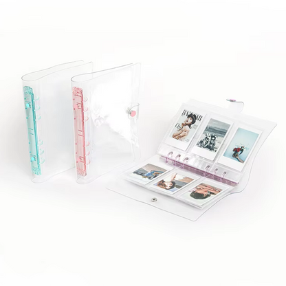 Pikxi 120 Pockets 20 Pages Transparent PVC Photo Album Binder for FUJIFILM Instax Mini Instant Film Camera | Blue Pink Purple