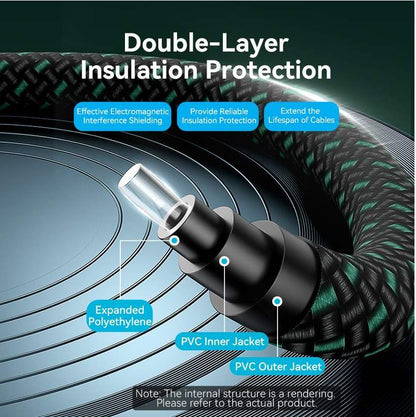 [CLEARANCE] Vention 10mToslink Optical Fiber Male to Male Hi-Fi Audio Cable, Supports S/PDIF Port for TV, Gaming Console, DVD Player, Speaker, Soundbar, and Amplifier | BKBGL