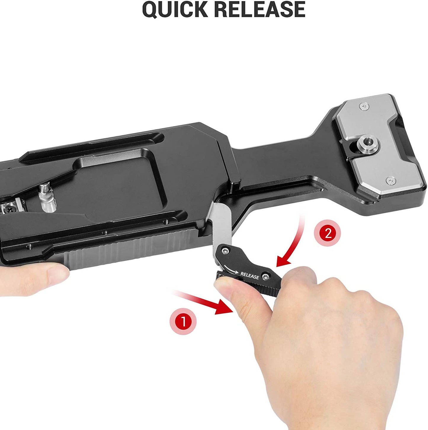 SmallRig VCT-14 Universal Quick Release Tripod Adapter Shoulder Plate with Lever Release,  Multiple 1/4"-20 & 3/8"-16 Threads, and All-metal Construction for Camcorder Support System 2169