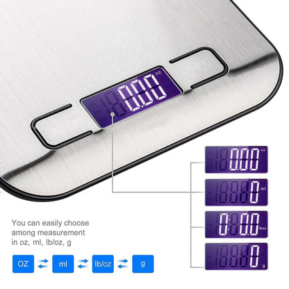 Eagletech Digital Kitchen Scale Multifunction Food Scale, 10kg, Silver, Stainless Steel