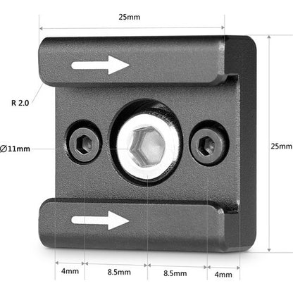 SmallRig Cold Shoe Mount Adapter Bracket Hot Shoe with 1/4" Thread for Camera Cage - 2-Pack - 2060