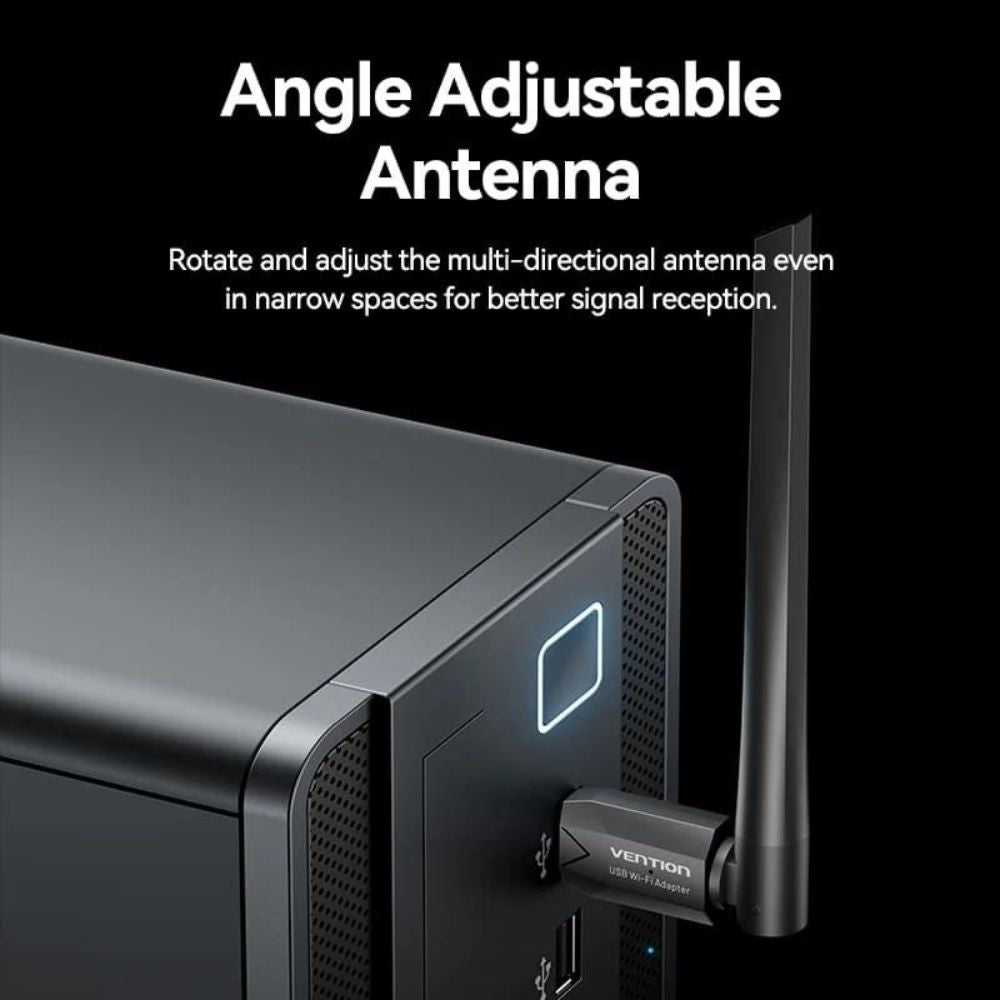 Vention AC650 High Speed 2.4Ghz Dual Band USB Network/Bluetooth Adapter Dongle with 650Mbps 5GHz Bandwidth, 6dBi High Gain Anten