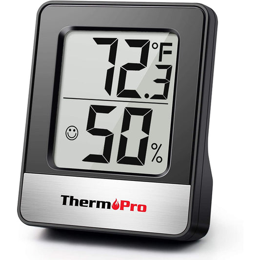 ThermoPro TP-49-B TP49B Mni Hygrometer Thermometer with Large Digital View Indoor Thermometer Humidity Gauge Monitor for Greenhouse Cellar