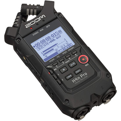 Zoom H4n Pro Black 4-Channel Handy Portable Recorder for Stereo Multitrack Music Recording Audio Video Podcasting