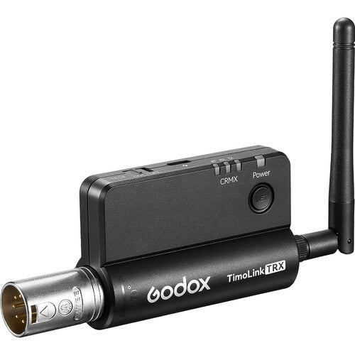 Godox Timolink RX Wireless DMX Receiver/Transceiver Built-In LumenRadio CRMX Receiver/Transceiver, 300m Range with Rotates 270 Degree 5-Pin Female XLR Connector, for Broadcasting TIMOLINK RX | TIMOLINK TRX