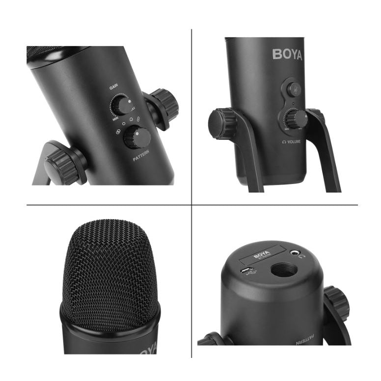Boya BY-PM700 USB Condenser Microphone with Flexible Polar Pattern for Windows and Mac Computer Recording Interview Conference Youtube Vlog Streaming ASMR