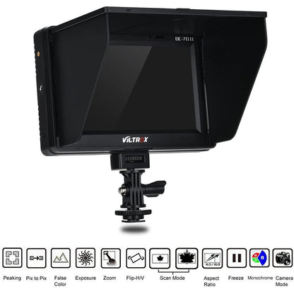 VILTROX DC-70 II 7 inch Field Minitor 4k HDMI AV Input Monitor for Mirrorless and DSLR Cameras (VERSION 2)