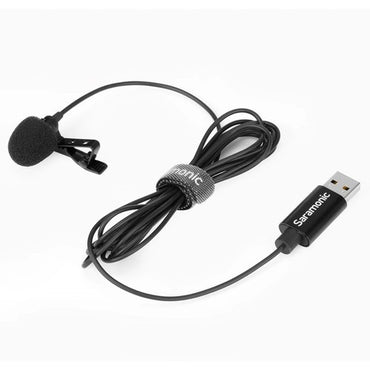 Saramonic SR-ULM10 Clip-on Omnidirectiol USB Lavalier Microphone for PC Computers (2M Cable)