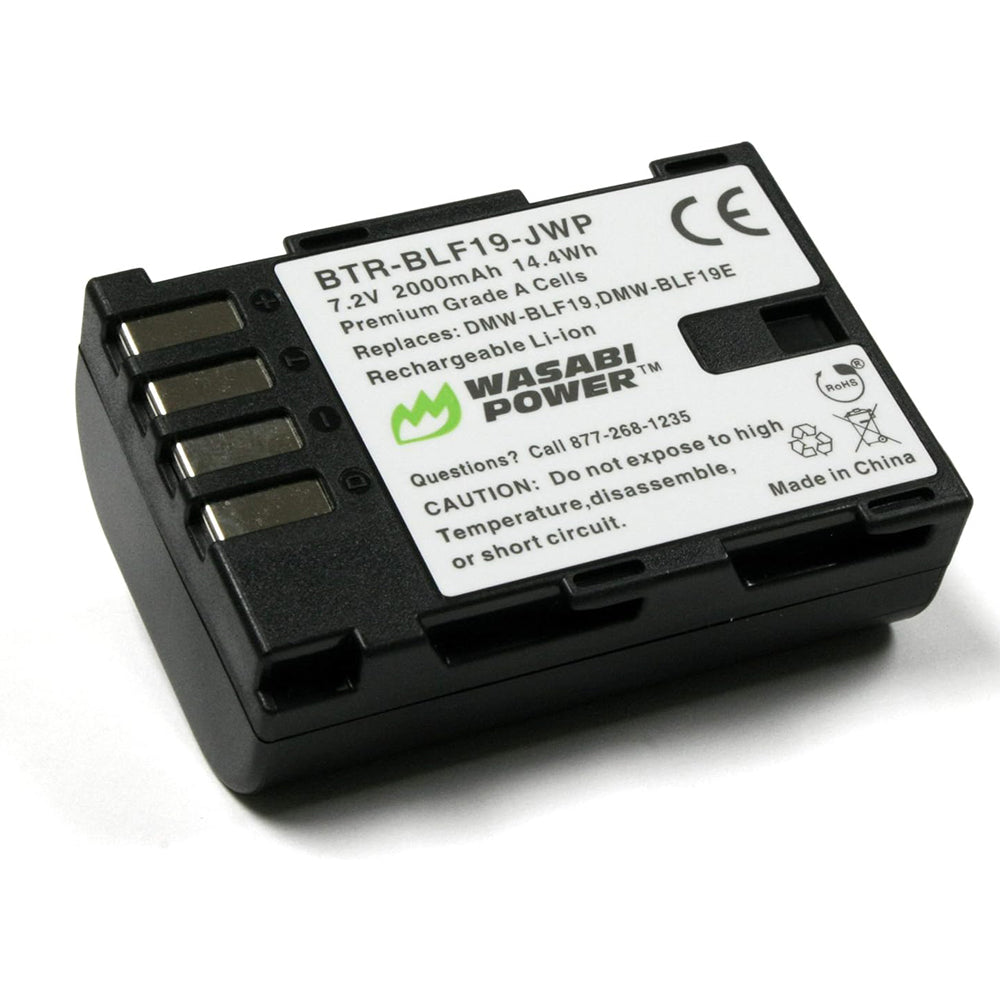 Wasabi Power Battery DMW-BLF19 BLF19 (2-Pack) and Dual Charger for Panasonic