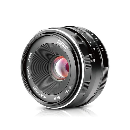 Meike 25mm f/1.8 Large Aperture Wide Angle Lens Manual Focus Lens (E-Mount) for Sony Mirrorless Cameras