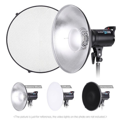 Pxel 550MM Beauty Dish Reflector with Honeycomb Grid Diffuser