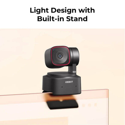 OBSBOT Tiny 2 Lite AI-Powered PTZ 4K Webcam with Intelligent Subject Tracking, Auto Zoom, Dual Omnidirectiol Microphone with Adjustable Noise Cancellation, 2-Axis Gimbal, and Supports Windows and macOS for Computers & Laptops