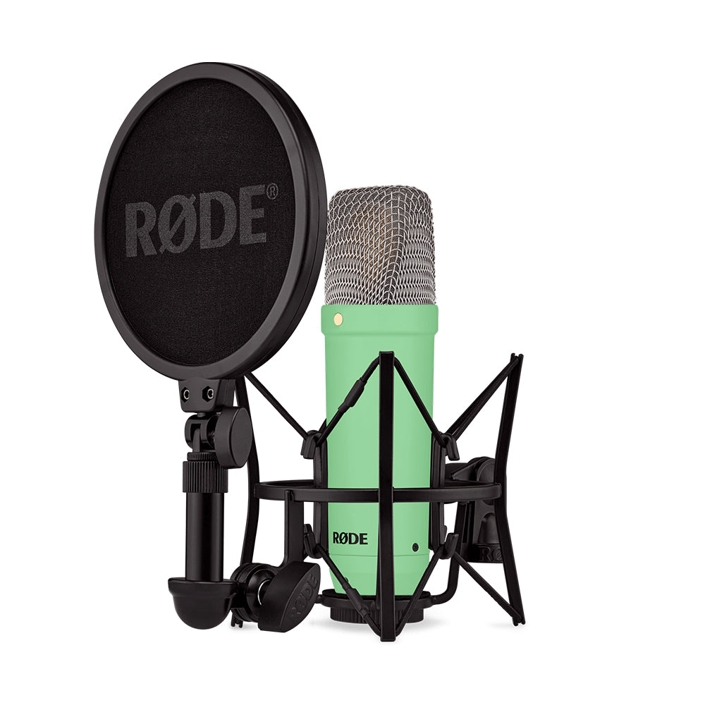 Rode NT1 Signature Cardioid Condenser Studio Microphone with HF6 1" Large Diaphragm Capsule, XLR 3-Pin Output, Phantom Powered for Recording, Podcasting, Live Streaming | Black, Blue, Purple, Green, Red, Pink