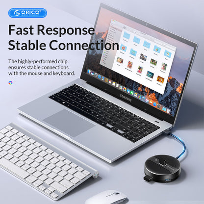 [CLEARANCE] ORICO 4-IN-1 USB HUB 5GBPS (0.3M,1.8M) USB-A Cable with 4-Port USB 3.0 | Windows, Linux & macOS Support | for PCs, Computer Desktops & Laptops | USB Hubs & Docking Stations | YS2-U3