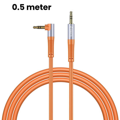 ORICO 3.5mm TRS Jack Hi-Fi Stereo Audio Cables with 90° to 180° Male Auxiliary Connectors, Gold-plated Plugs, and Bendable Silicone Jacket for Smartphones, Computers, Laptops, Headphones, Televisions, Speakers, Amplifiers, Music Players