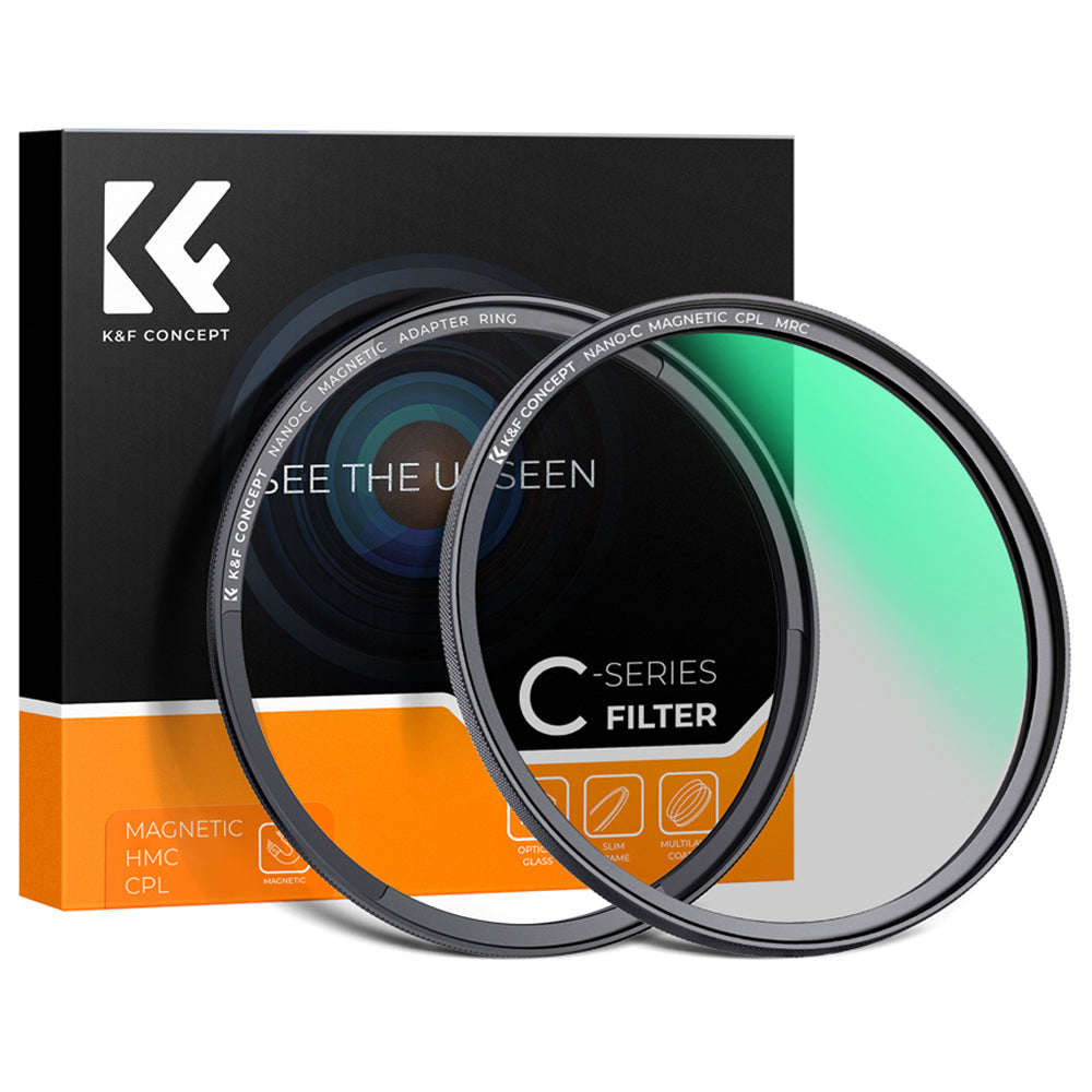 K&F Concept NANO-C HMC CPL Circular Polarizer Lens Filter for Camera Lenses - Multi-Coated Optical Glass, Magnetic Slim Frame, High-Definition, Anti-Glaring, Water & Dust Proof