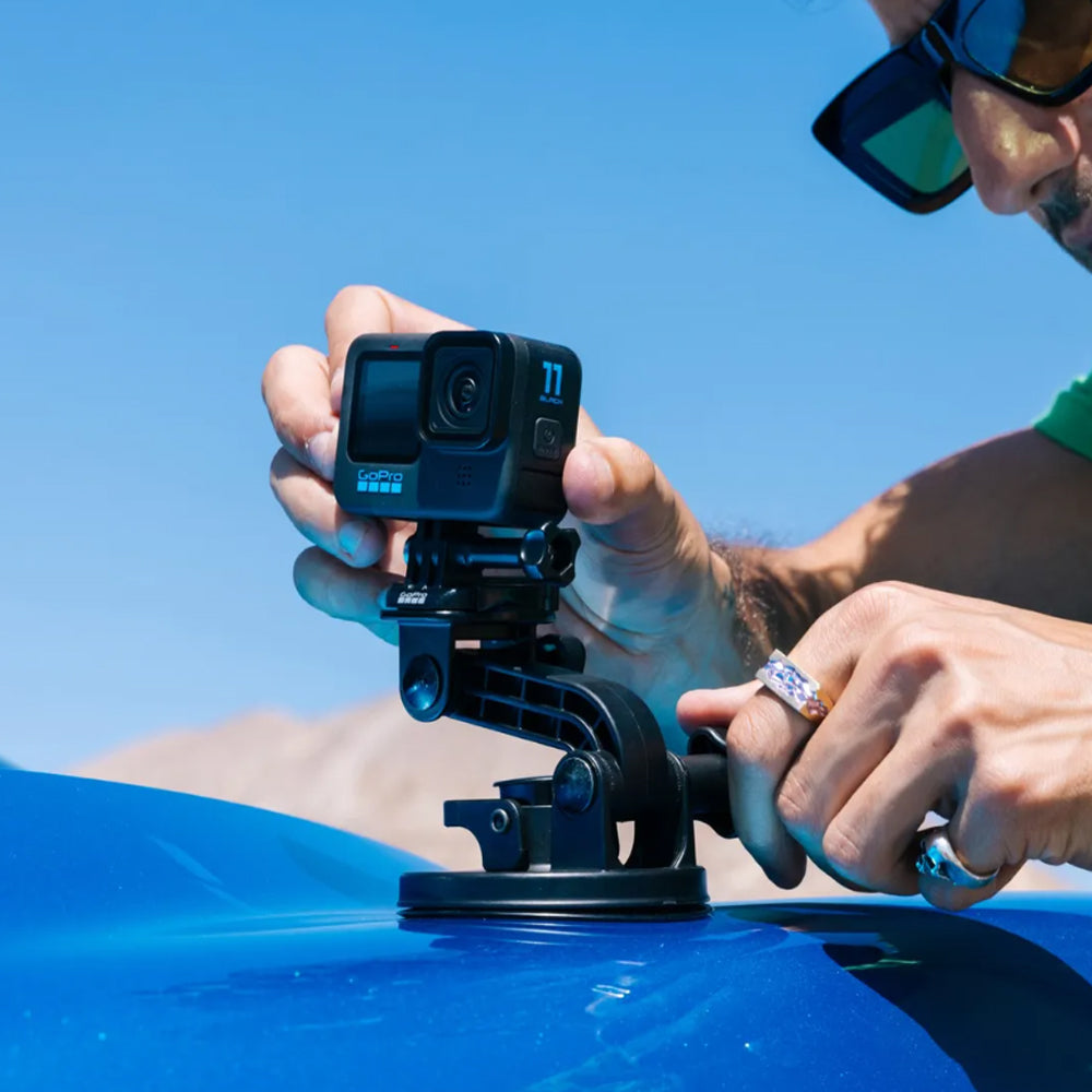 GoPro Suction Cup Mount with 3.4 Diameter, Standard and QR Quick Release Bases and Adjustable Arms for HERO 12 / 11 / 11 Mini / 10 / 9 and Legacy Action Cameras | AUCMT-302