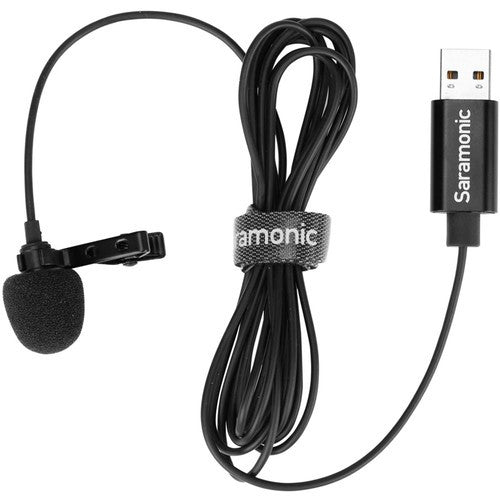 Saramonic SR-ULM10 Clip-on Omnidirectiol USB Lavalier Microphone for PC Computers (2M Cable)