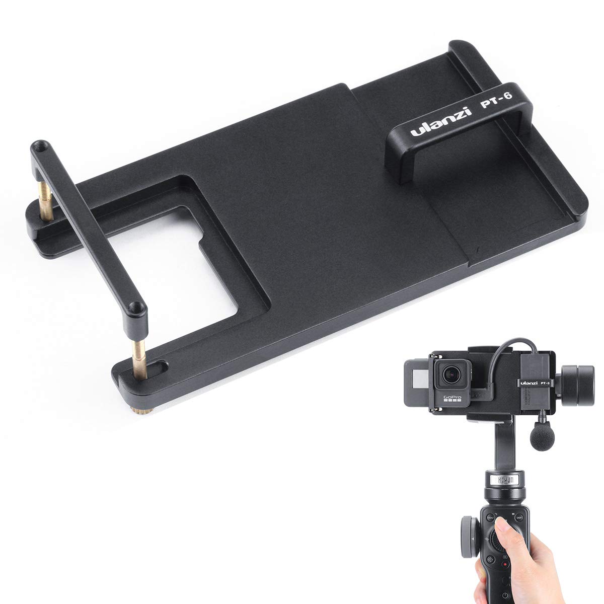 Ulanzi PT-6 Vlog Gopro Adapter Plate with Mic Adapter for Gopro 7 6 5 Phone Gimbal Moza Mini S Mini Mi Smooth 4 Osmo Mobile 2 | JG Superstore