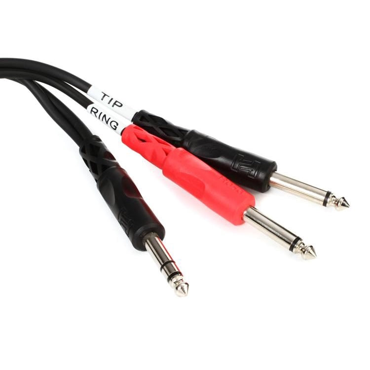 Hosa Technology Stereo 1/4" Male to 2 Mono 1/4" Male Insert Y-Cable - 6.5'