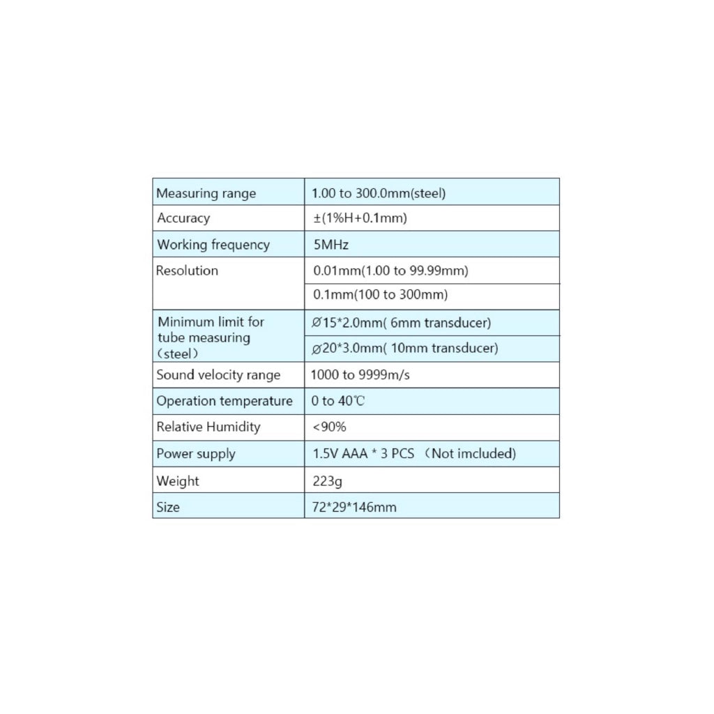 Benetech GM130 Ultrasonic Thickness Meter Gauge Digital LCD display 1.0 to 300MM Sound Velocity Meter