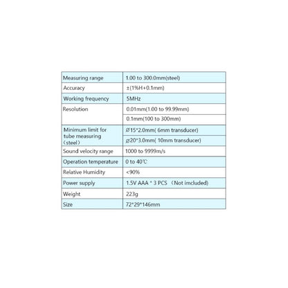 Benetech GM130 Ultrasonic Thickness Meter Gauge Digital LCD display 1.0 to 300MM Sound Velocity Meter