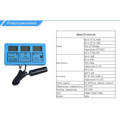 [CLEARANCE] Eagletech PH-117 Pro 5 in 1 Multifunction LCD Digital Meter Water Quality Tester PH / Temperature / EC / CF / TDS