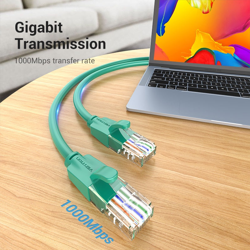 [CLEARANCE] Vention CAT6 Ethernet 2M Round Cable UTP Patch 1000Mbps Lan Network Wire Cord for Internet Router PC Modem