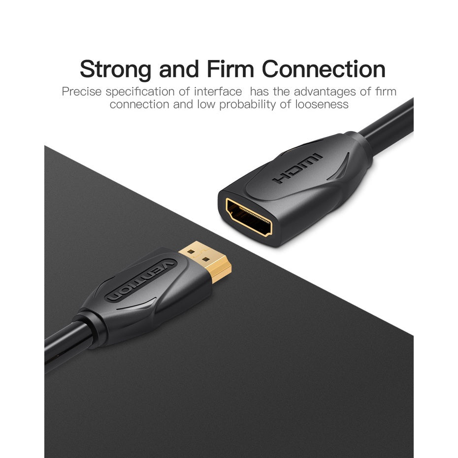 Vention HDMI 2.0 Extension Cable PVC (Male to Female) 4KHD 60Hz Video Cable with Aluminum Alloy Shell, Audio and Video Sync (Different Lengths Available) (VAA-B06)