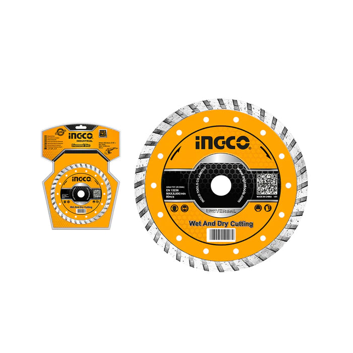 [CLEARANCE] INGCO DMD031051HT 4" Industrial Ultrathin Diamond Disc Wet Cutting with 10mm Blade Width, 16mm Reduction Ring for Ceramic, Tile, Marble, and Brick