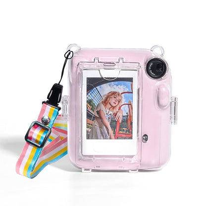 Pikxi CM12 Fujifilm Instax Mini 12 Clear Transparent Protective Camera Case Bag with Shoulder Strap
