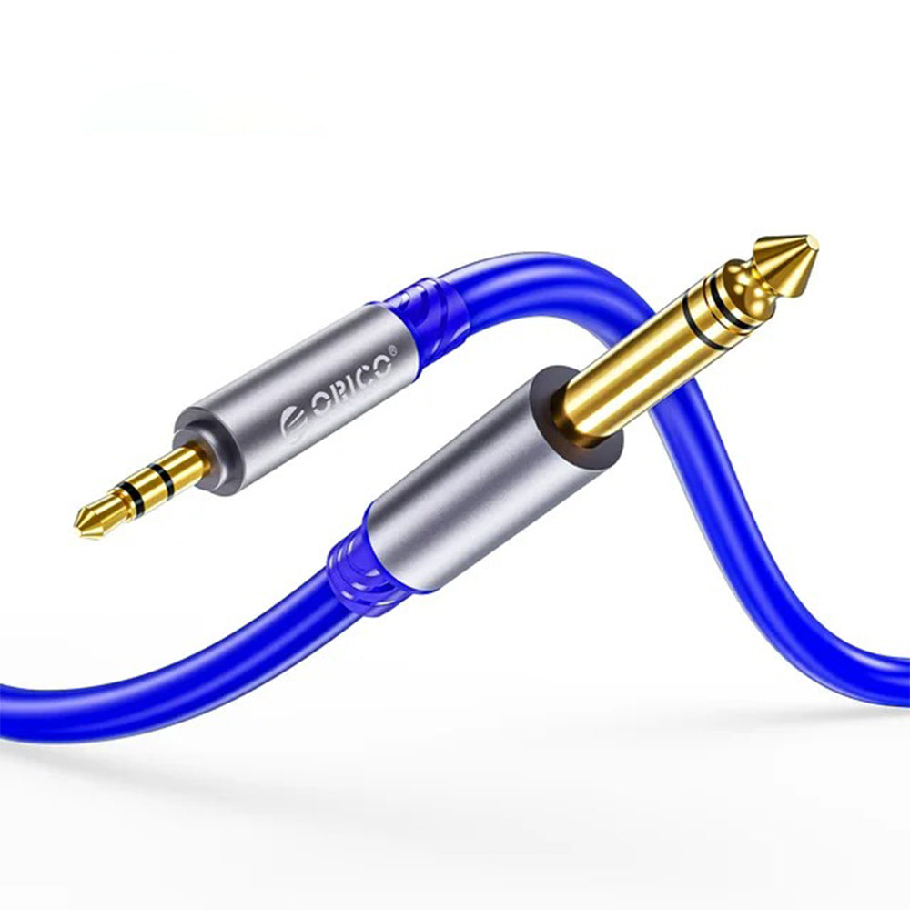 [CLEARANCE] ORICO 3.5mm TRS to 6.5mm TRS Audio Cable with Gold-Plated Male-to-Male AUX Connectors & Flexible Silicone Cord for Guitars, Audio Mixers, Amplifiers, Speakers, Sound Cards, Music Players, Smartphone, Computer Desktops & Laptops